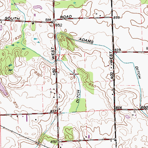 Topographic Map of Sloan Ditch, IN