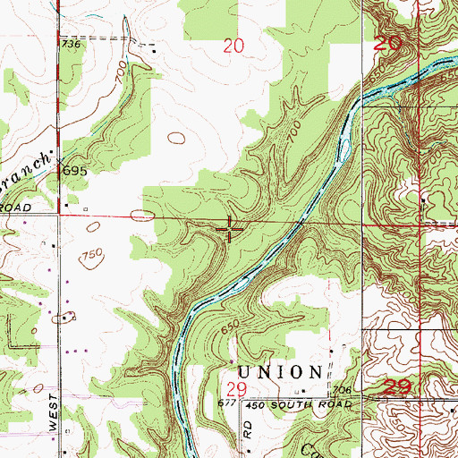 Topographic Map of Sloan Ditch, IN