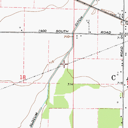 Topographic Map of Slocum Ditch, IN
