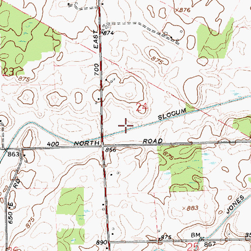 Topographic Map of Slocum Ditch, IN