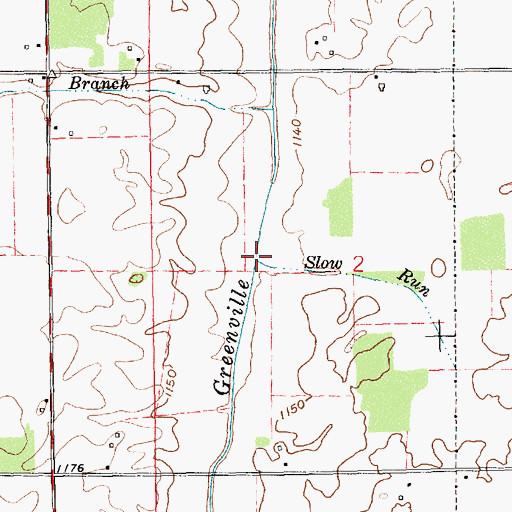 Topographic Map of Slow Run, IN