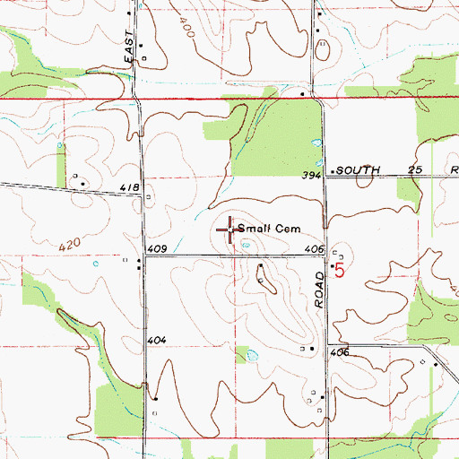Topographic Map of Small Cemetery, IN