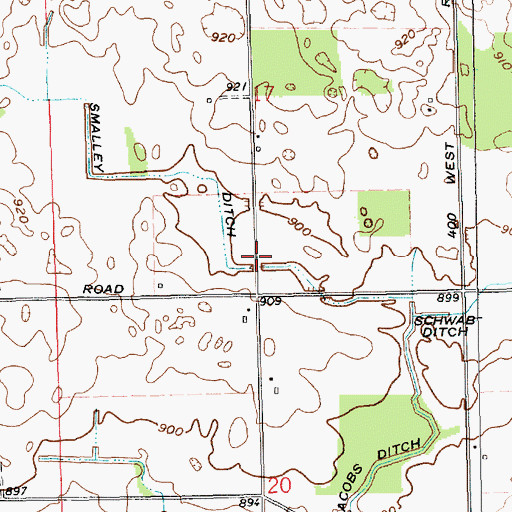 Topographic Map of Smalley Ditch, IN