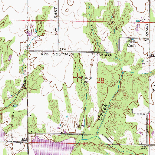 Topographic Map of Smith Cemetery, IN