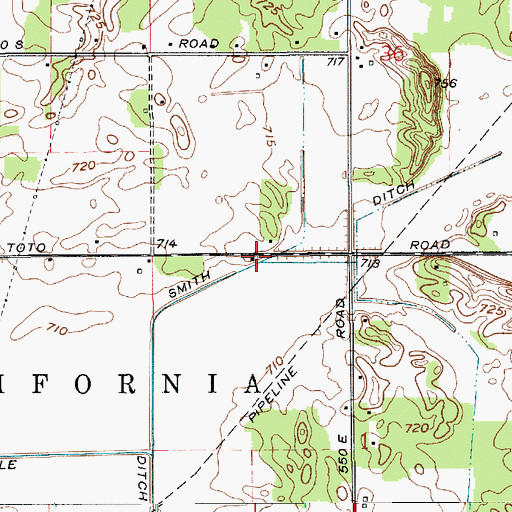 Topographic Map of Smith Ditch, IN