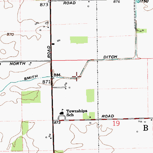 Topographic Map of Smith Ditch, IN