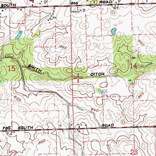 Topographic Map of Smith Ditch, IN
