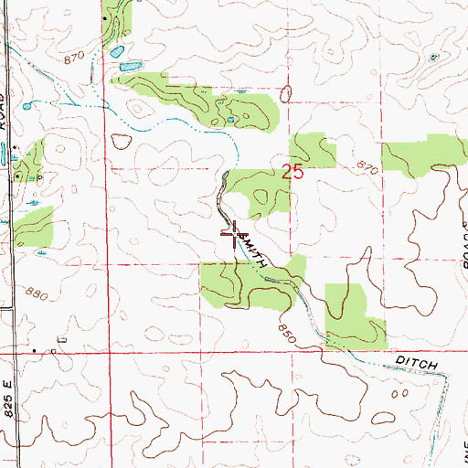 Topographic Map of Smith Ditch, IN