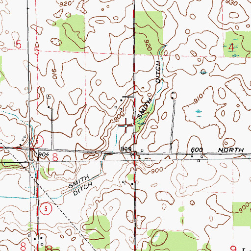 Topographic Map of Smith Ditch, IN