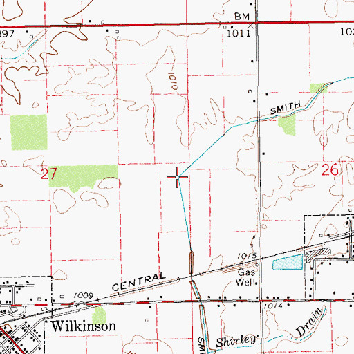 Topographic Map of Smith Ditch, IN