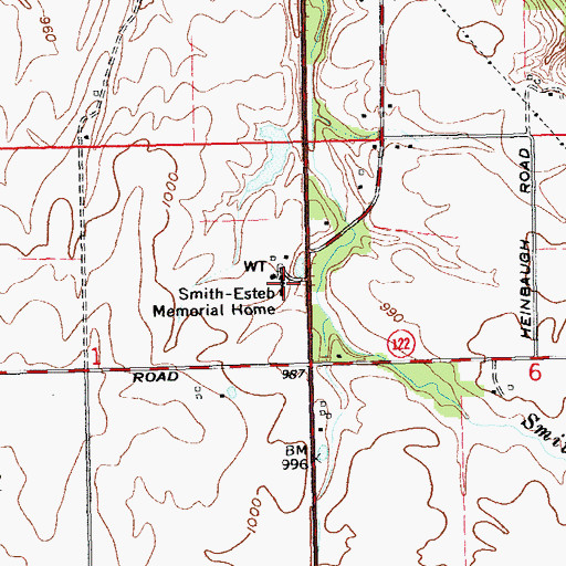 Topographic Map of Smith Esteb Memorial Home, IN