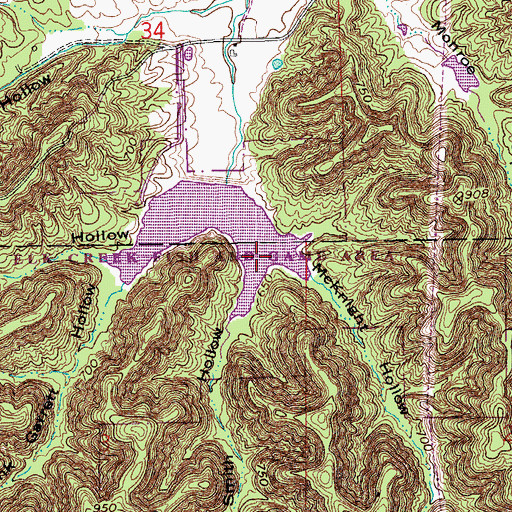 Topographic Map of Smith Hollow, IN