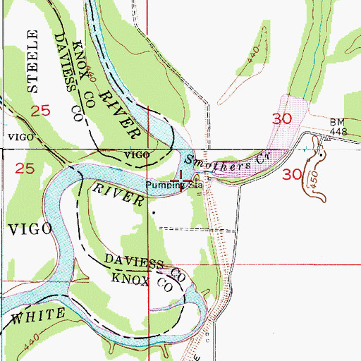 Topographic Map of Smothers Creek, IN