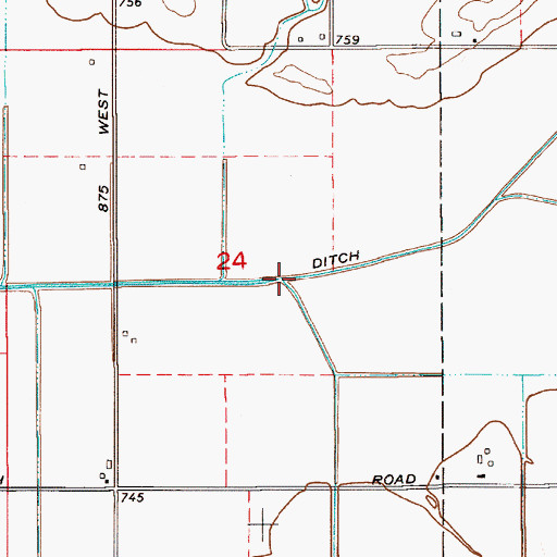 Topographic Map of Snake Creek, IN