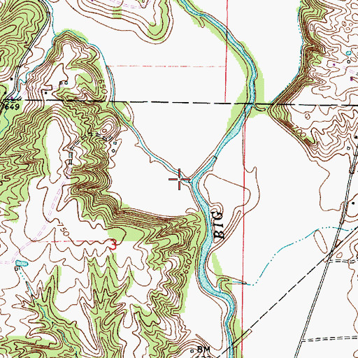 Topographic Map of Snake Creek, IN