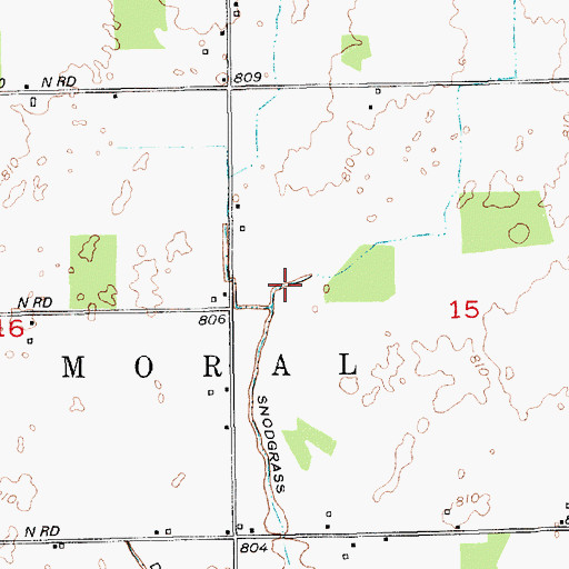 Topographic Map of Snodgrass Ditch, IN