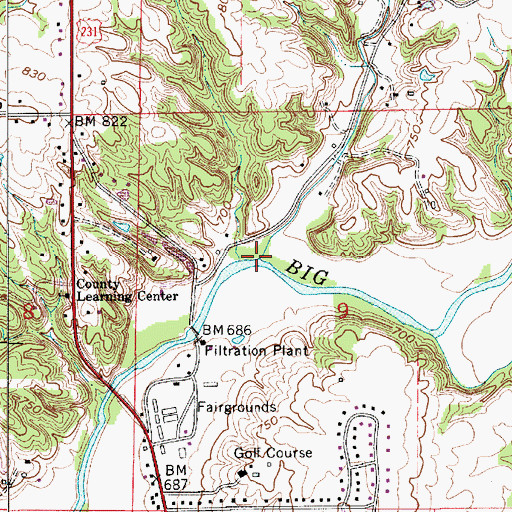 Topographic Map of Snyder Branch, IN