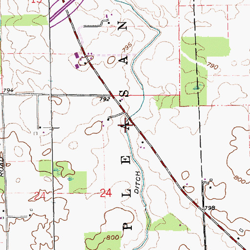 Topographic Map of Snyder Ditch, IN