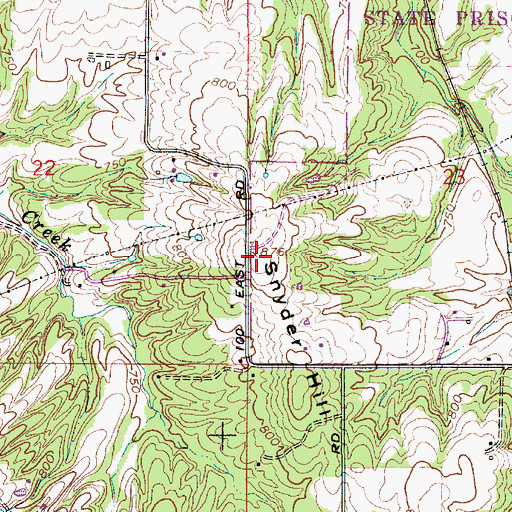 Topographic Map of Snyder Hill, IN
