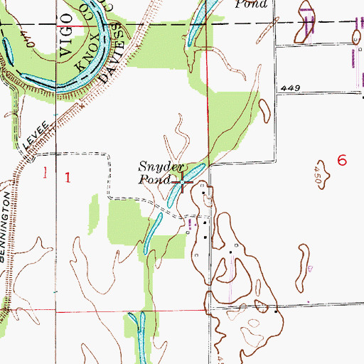 Topographic Map of Snyder Pond, IN