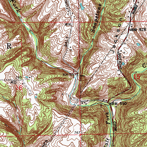 Topographic Map of Soapstone Creek, IN