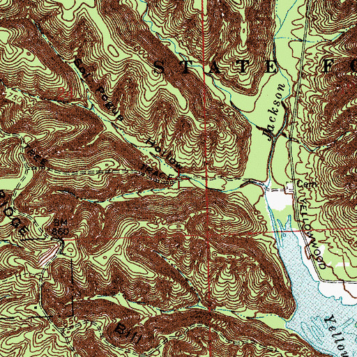 Topographic Map of Sol Pogue Hollow, IN