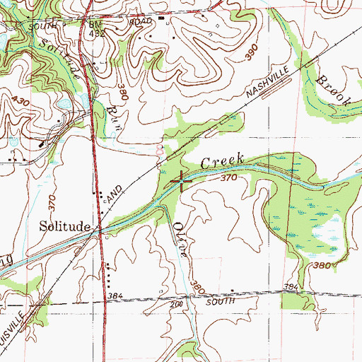 Topographic Map of Solitude Run, IN