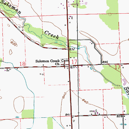 Topographic Map of Solomon Creek Church, IN