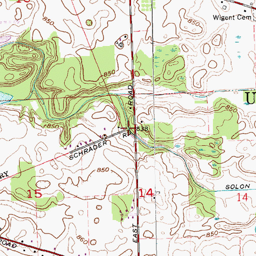 Topographic Map of Solon Ditch, IN