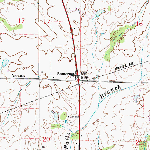 Topographic Map of Somerset Church, IN