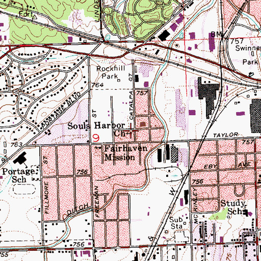 Topographic Map of Souls Harbor Church, IN