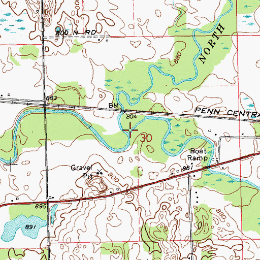 Topographic Map of South Branch Elkhart River, IN