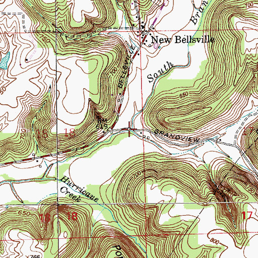 Topographic Map of South Branch Salt Creek, IN