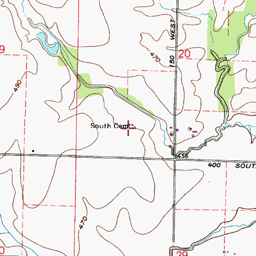 Topographic Map of South Cemetery, IN