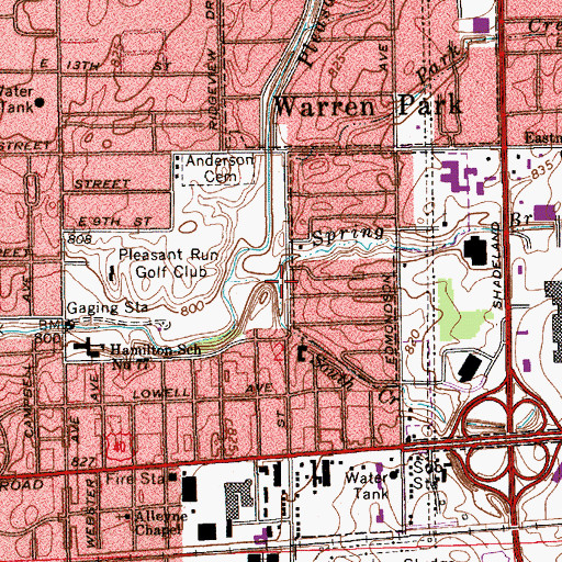 Topographic Map of South Creek, IN