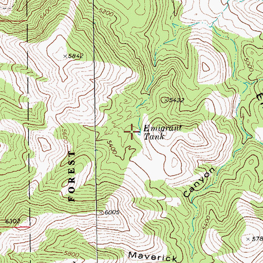 Topographic Map of Emigrant Tank, AZ