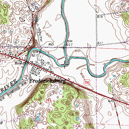 Topographic Map of South Fork Blue River, IN
