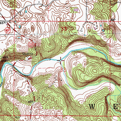 Topographic Map of South Fork Buck Creek, IN