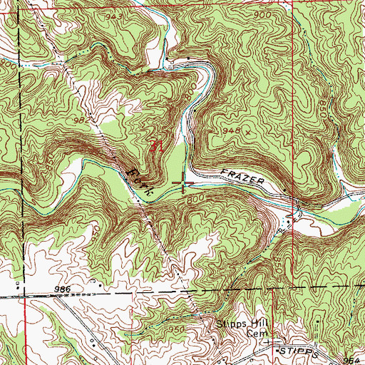 Topographic Map of South Fork Little Salt Creek, IN