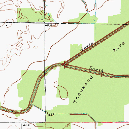 Topographic Map of South Fork Prairie Creek, IN