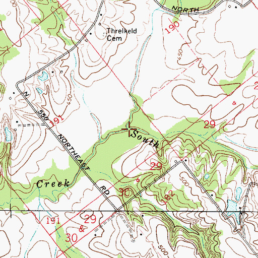 Topographic Map of South Fork Smalls Creek, IN