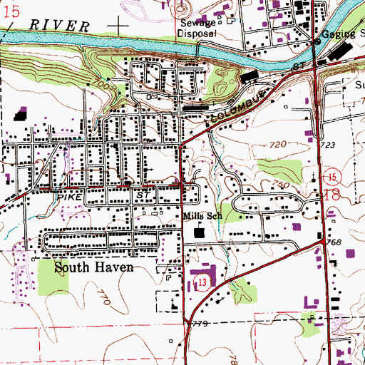 Topographic Map of South Haven, IN