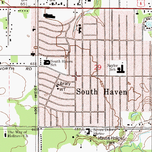 Topographic Map of South Haven, IN