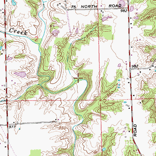 Topographic Map of South Hogan Creek, IN