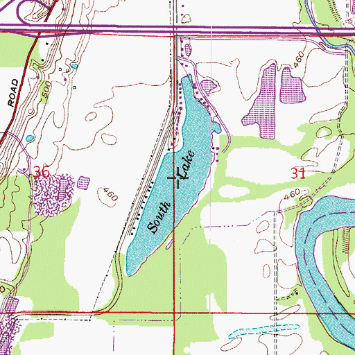 Topographic Map of South Lake, IN