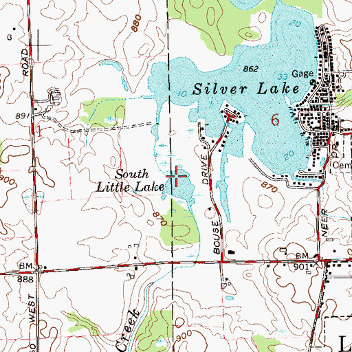 Topographic Map of South Little Lake, IN