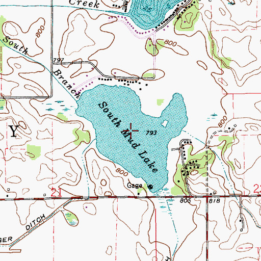 Topographic Map of South Mud Lake, IN