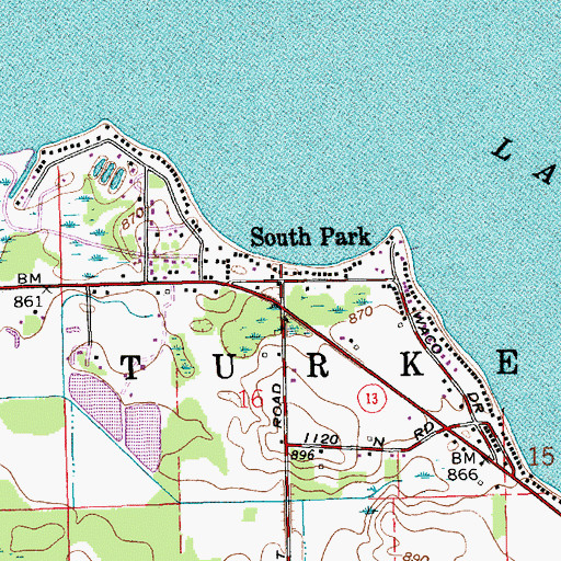 Topographic Map of South Park, IN