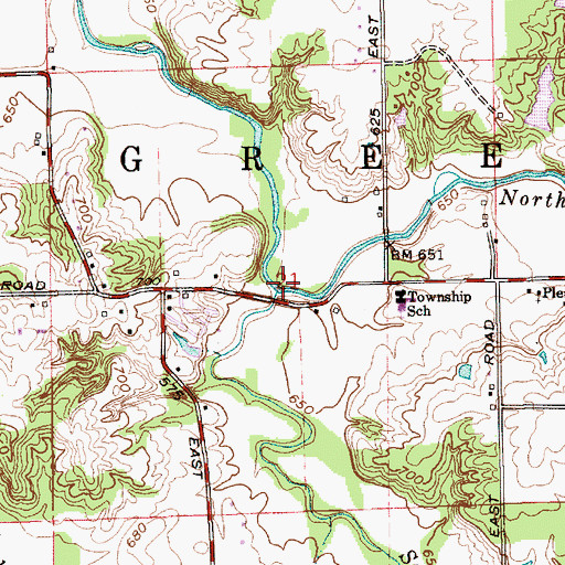 Topographic Map of South Prong Stotts Creek, IN