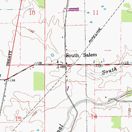 Topographic Map of South Salem, IN